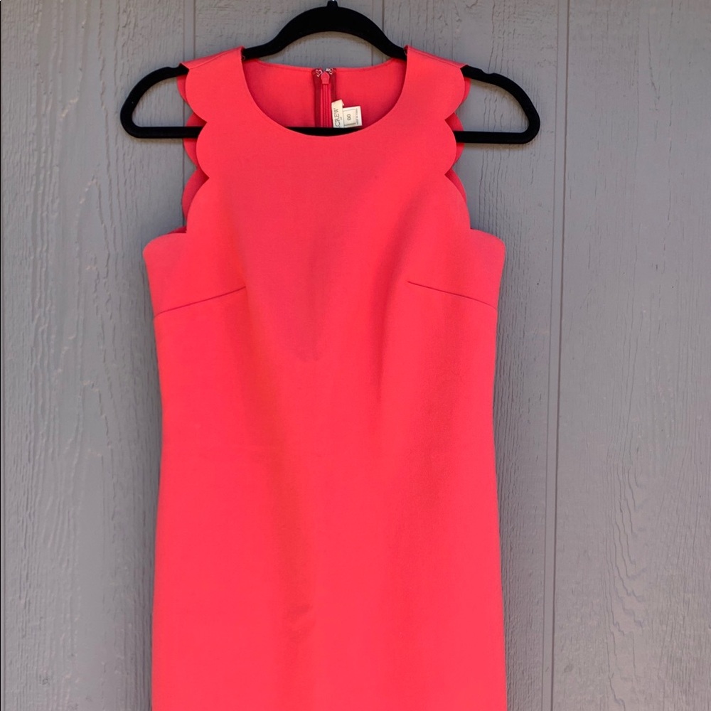 J.Crew Pink Shift Dress Scalloped Hem - Size 00